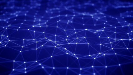 Artificial Intelligence concept showing neural network with plexus