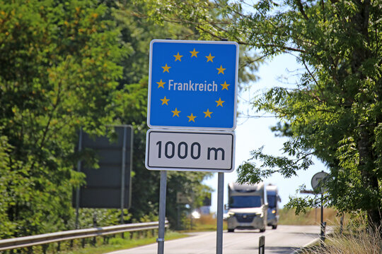 Reiseverkehr an der deutsch-franz&ouml;sischen Grenze zwischen der Pfalz und Lothringen