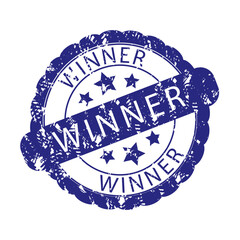 Winner rubber stamp print, mark of win