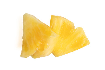 sliced pineapple on a white background