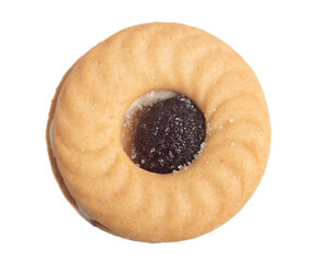 Filled cookies on a white background