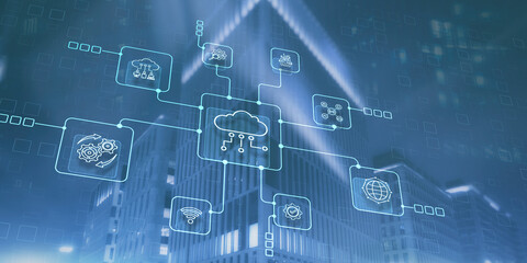 Cloud computing concept 2023. Information cloud technology icon