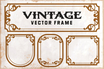 Vintage frame label collection