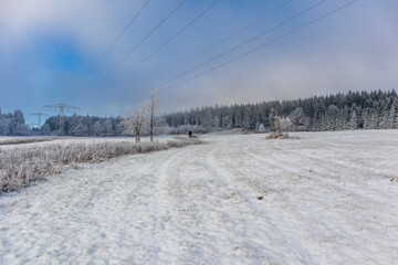 Erste kleine Winterwanderung auf dem Rennsteig bei Floh-Seligenthal - Thüringen - Deutschland