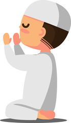 Muslim Prayer ,Vector illustration cartoon character.