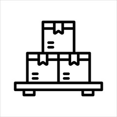 Stack of delivery boxes icon. Stacked cargo mockup. Vector illustration