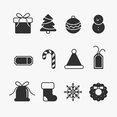 Simple Set of Christmas Icon. Vector Illustration.
