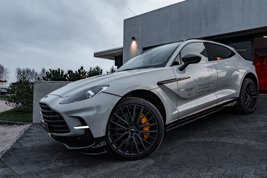 Aston Martins first SUV the DBX. Close up view of the Aston Martin 2022 DBX