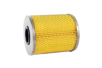 Fuel filter on a white background. Spare parts for car. Isolate