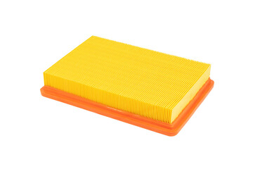 Car air filter isolated on white background.