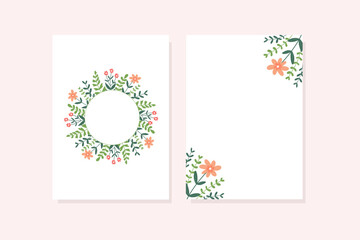 Modern botanical cards templates.Greeting cards template.