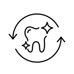 Dental hygiene and care. Shining tooth. Pixel perfect, editable stroke icon