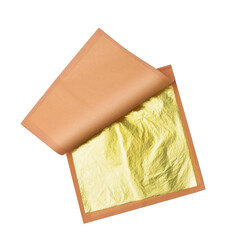 Top view of natural edible food gold sheets