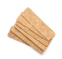 Top view of rye bran crispbreads