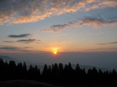 sunset in the mountains
