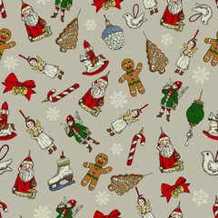 Vintage style decoration Christmas pattern