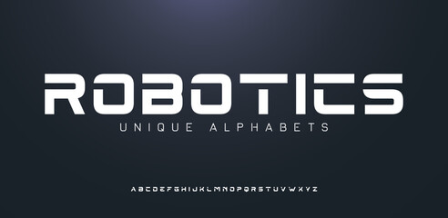 Elegant, minimal font. Alphabet letter fonts for tech. Typography modern style font set for logo, Poster, Banner. Vector typeface illustration.	