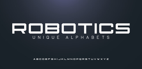 Elegant, minimal font. Alphabet letter fonts for tech. Typography modern style font set for logo, Poster, Banner. Vector typeface illustration.	