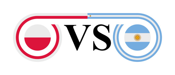 the concept of poland vs argentina. vector illustration