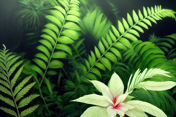 Fototapeta na wymiar tropical fern leaf
