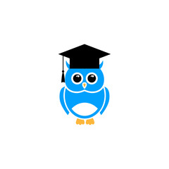 Owl Education Logo Design isolated on white background