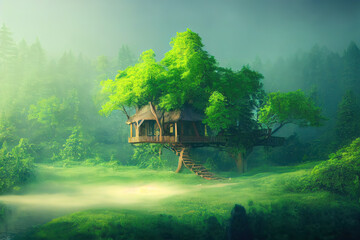 tree house in the forest
