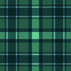 Plaid seamless checkered background in shades of green, textile ornament