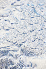 Details of ice at small pond in wilderness called Pikku-Katavalammi at Tammela, Finland. 
