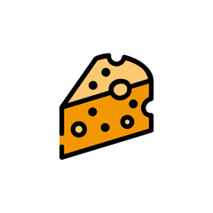 cheese vector icon. food and beverage icon filled line style. perfect use for icon, logo, illustration, website, and more. icon design color style