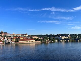 Naklejka na ściany i meble Prague, Czech Republic . Charles Bridge and Vltava river