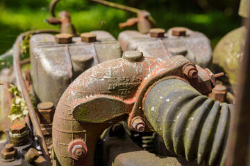 old rusty tractor details and closeups