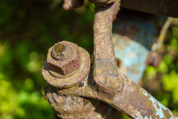 old rusty tractor details and closeups