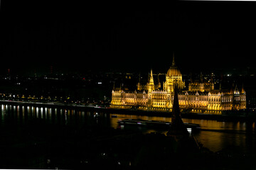 city parliament at night