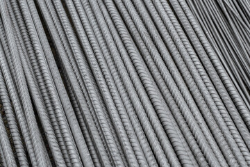 Steel rods bars can used for reinforce concrete, steel industrial texture for background.