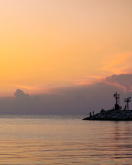 sunset in the sea