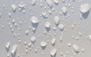 Water droplets perspective through white color surface
