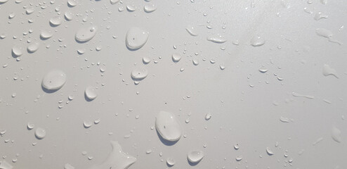 Water droplets perspective through white color surface