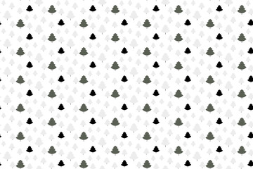 Minimalist seamless pattern made of trees, vector graphic art