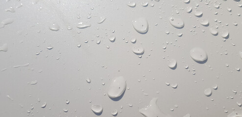 Water droplets perspective through white color surface
