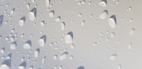 Water droplets perspective through white color surface