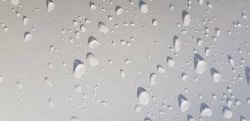 Water droplets perspective through white color surface