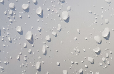 Water droplets perspective through white color surface
