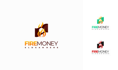 Fire Money logo designs concept vector, Fast Pay logo symbol icon