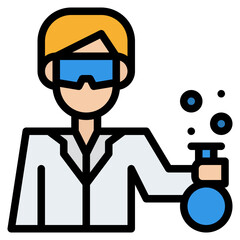 scientist man experiment science icon