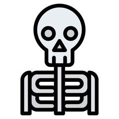 skeleton body glost science icon