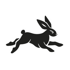 New year symbol, easter bunny, bunny silhouette, vector illustration