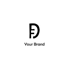 DFletter logo design. creative minimal monogram symbol. Universal elegant vector emblem. Simple modern type of business logo. Graphic alphabet symbol for company