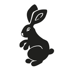 New year symbol, easter bunny, bunny silhouette, vector illustration