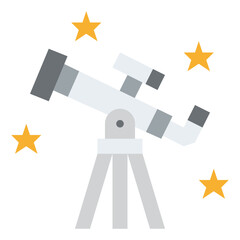 stargaze telescope star science icon