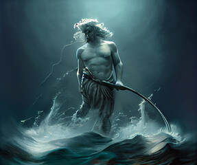 Image of the sea god Paseidon or Neptune.